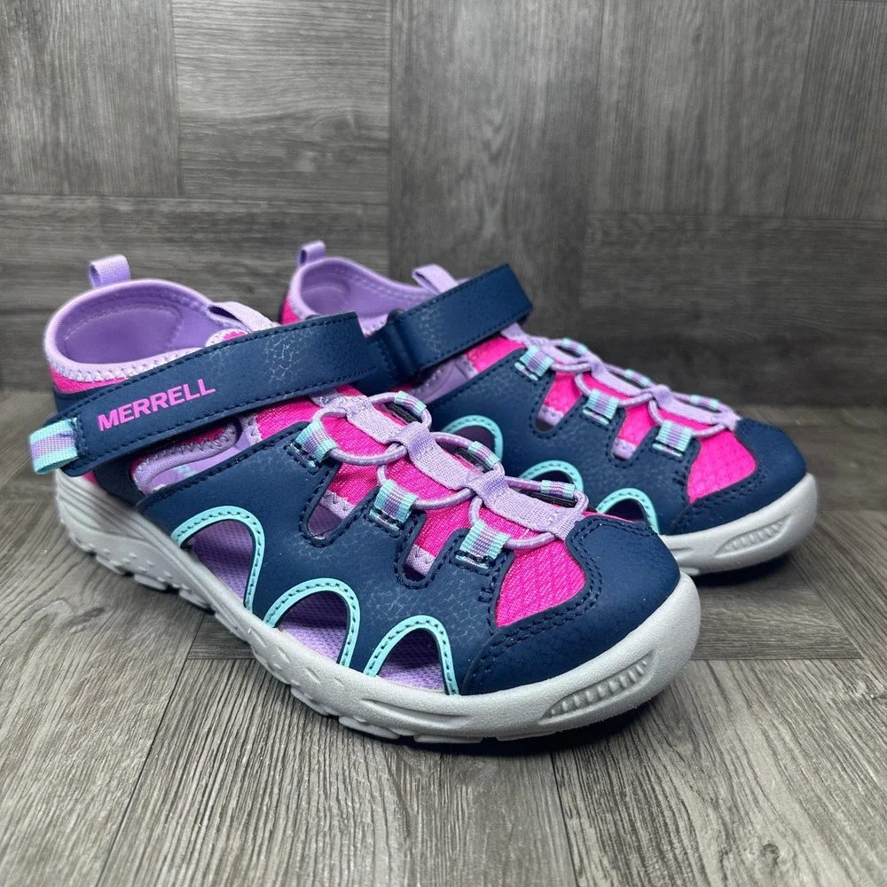 Merrell Hydro Trekker Kids 3M Navy‎ Pink Water Hiking Sandals NEW